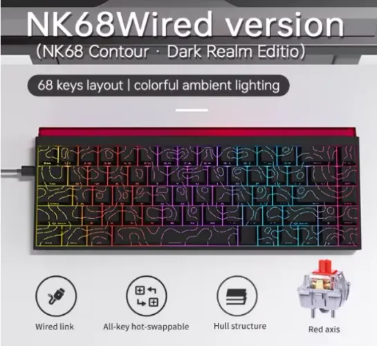 TECLADO MECANICO AJAZZ NK68 NOVO