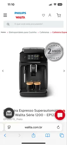 Cafeteira Espresso Superautomática Philips Walita Série 1200 220V - Na Garantia + NF