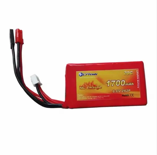 Bateria LiFePO4 6.6V 2S 1700mAh Flytown - Para Receptor RC (Aeromodelo e Baja 5B)