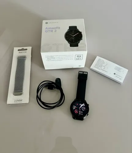 Amazfit GTR 2 46mm Thunderblack C/ Alexa + Pulseira Metálica