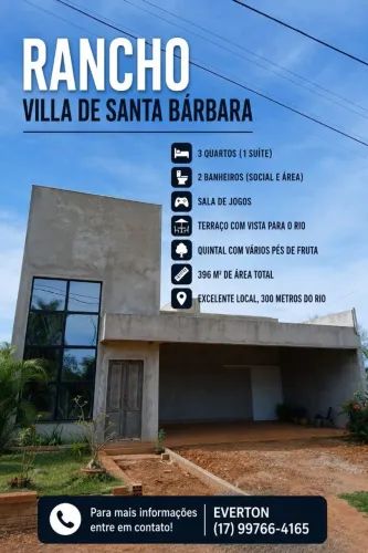 Vendo rancho em condomínio Villa de Santa Bárbara