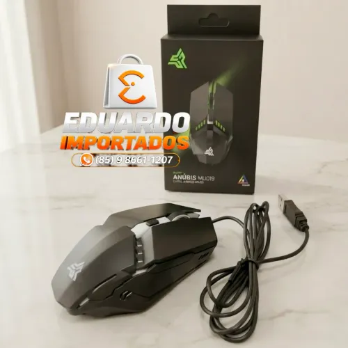 Mouse Gamer ANÚBIS MU019 Iluminação Rainbow, 4 Botões, 1.200 DPI com fio usb 1,5m