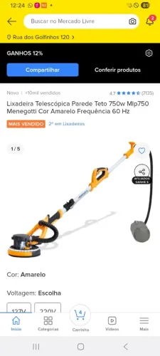 Lixadeira de teto e parede 500,00. Zap *