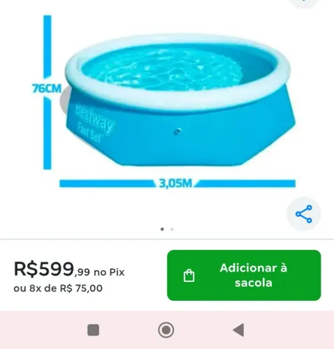 Piscina inflável Bestway 3800 litros