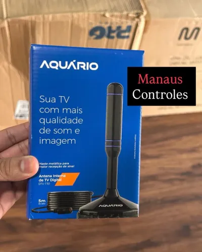 Antena Interna Digital Aquário Base a Imã