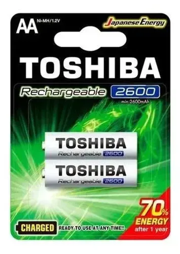 PILHA RECARREGAVEL TOSHIBA 2600MAH C/2 AA - LOJA DADO DIGITAL