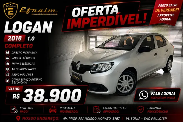 Renault Logan Authentique Flex 1.0 12V 4P 2018
