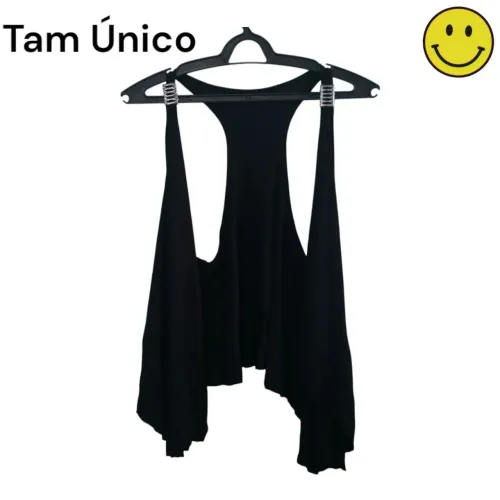 Colete preto leve feminino básico