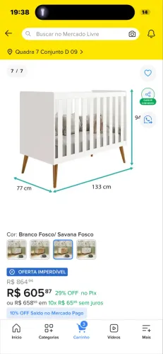 Berço 2 em 1 nunca usado, está em PERFEITO estado 