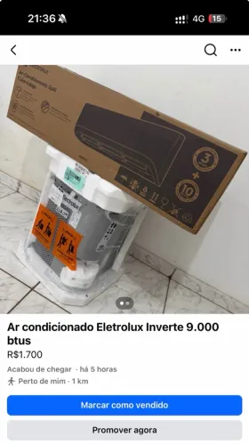 Ar Condicionado Eletrolux 9.000 btus Frio