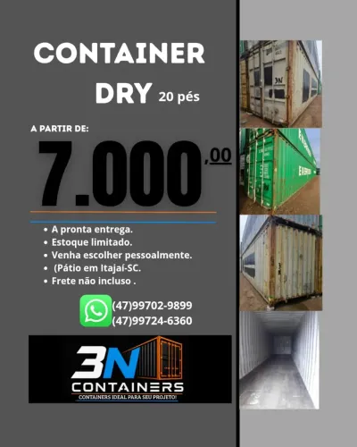 Container Dry 20 pés - Pátio: Itajaí -SC