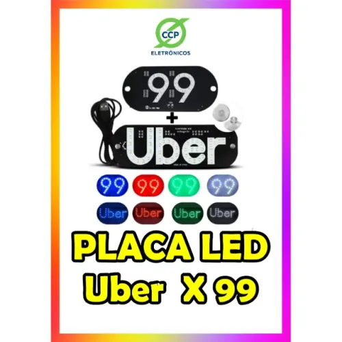 Placa Painel Letreiro Luminoso Vidro Parabrisa 99 Led usb