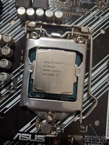 Processador e placa mãe - Core I3 10100F (sem cooler) + Asus prime H410M-E