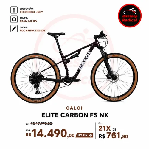 Bike Caloi Elite Carbon FS NX