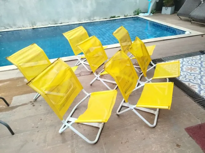 7 cadeiras de praia piscina