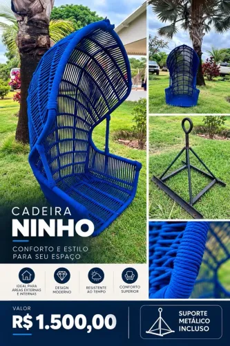 Cadeira de balanço corda náutica