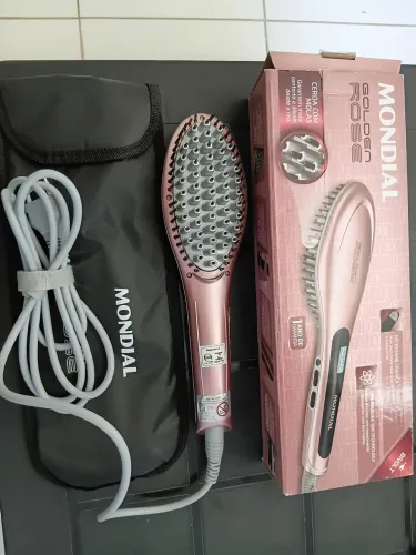 Escova Alisadora Mondial Golden Rose Bivolt