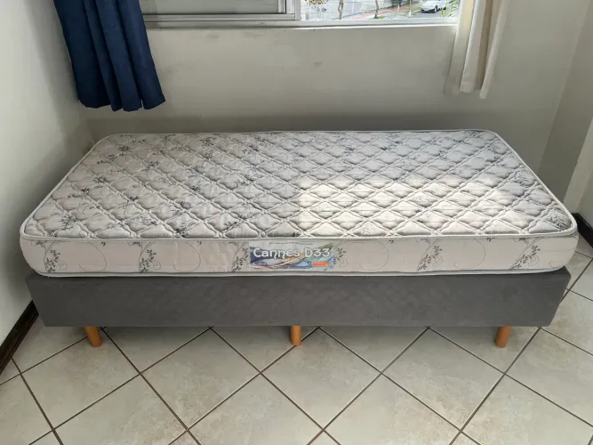 Colchão Herval + Cama Box Cristalflex com 6 pés (Koerich)