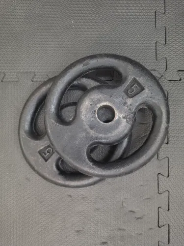 Par de anilhas pintadas ferro(5kg cada)