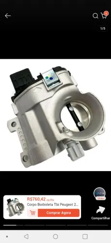 Corpo de borboleta peugeut 1.0 16v