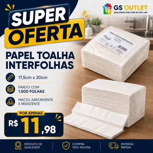 Papel toalha Interfolhas 17,5 x 20cm