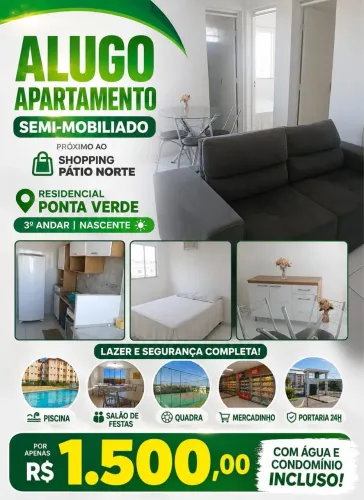 Alugo Apartamento Semi-mobiliado