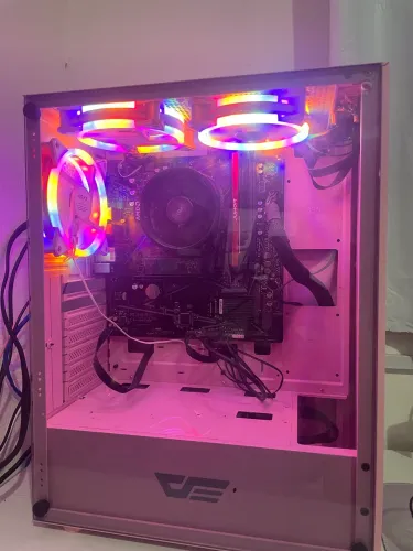 Gabinete gamer rosa com fan