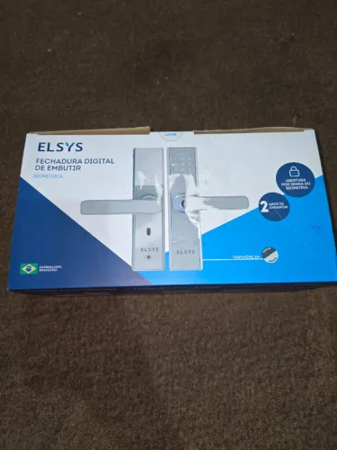Fechadura Digital de Embutir com Biometria e senha numérica, Elsys, prata. Lacrada
