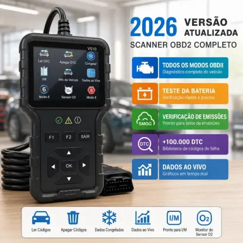 Scanner Automotivo Obd2 V510 Leitor De Falhas Luz Ignição
