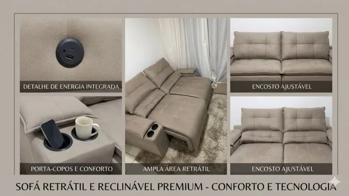 Sofá confortável, bem conservado, sem rasgos. Ótimo estado, pronto para uso. Confira!