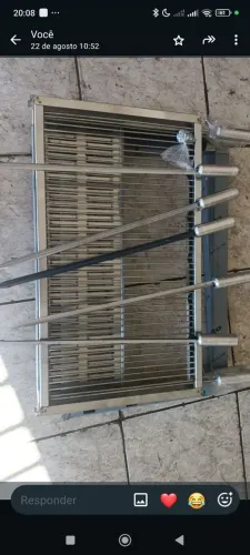 Suporte churrasqueira com grelhas e 5 espestos