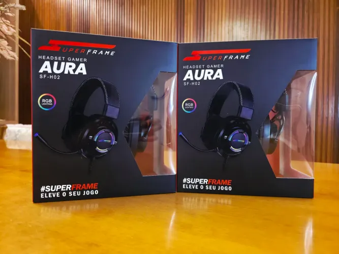 Headset Gamer SuperFrame Aura 7.1 Surround RGB USB Preto PC PS4 Original