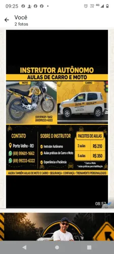 Vendas de aulas de direção veicular