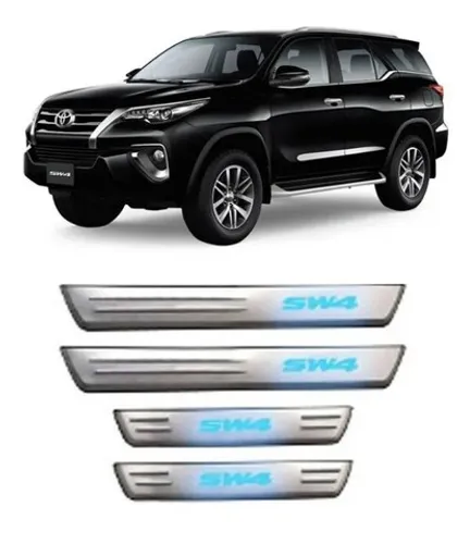 Soleira Com Led Metálica Toyota Sw4 2016/