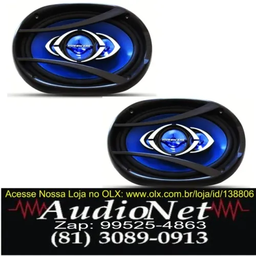 Par Alto Falante Hurricane Quadriaxial Cm69 6x9 Flat 180w Rms Automotivo Carro Som