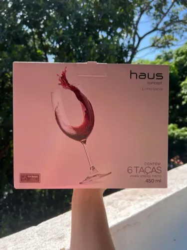 Jogo de Taças para Vinho Cristal 450ml 6 Peças Haus