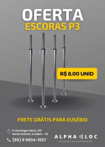 Locação de Escoras por Apenas R$ 8 com Frete Grátis para Eusébio!