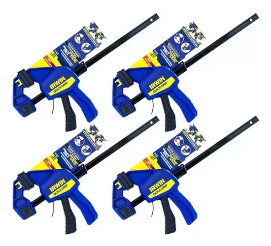 Kit 4 Grampo Sargento Rápido Marceneiro Irwin Medium Duty 12