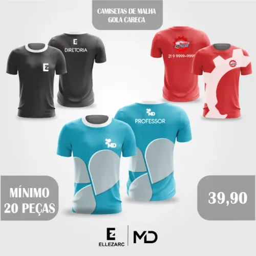 Camisetas de Malha Para Uniformes (Promoção de Natal Ellezarc) ATACADO E VAREJO