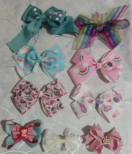 Presilhas de cabelo meninas Kit 9 peças.