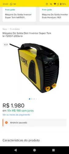 Máquina De Solda Eletr Inversor Super Tork le-7200/1-200a-bi