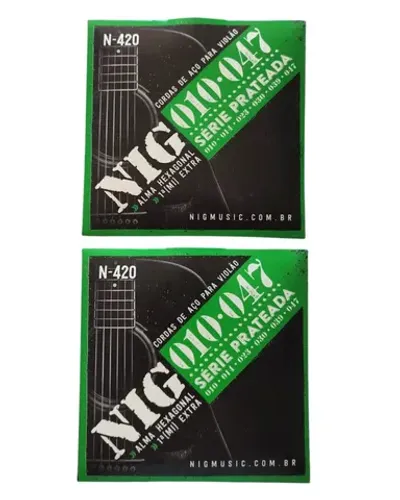 kit 2 jogos de corda para violão Nig aço ou nylon