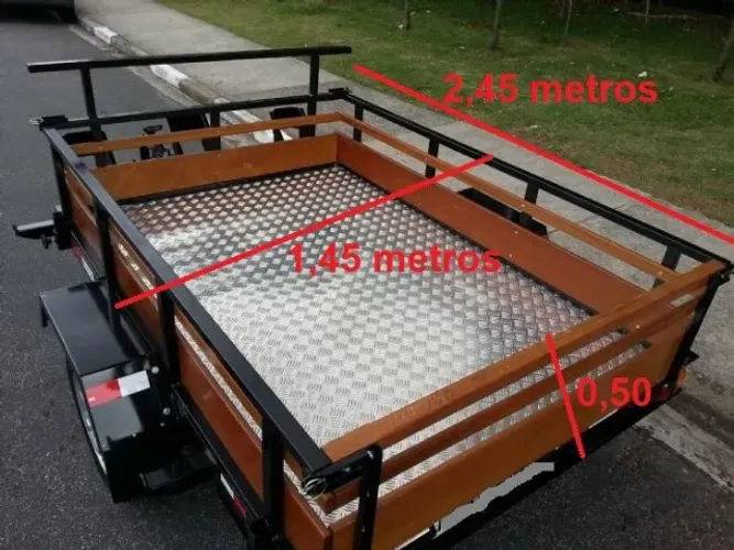 carretinha reboque fazendinha 1,45 x 2,45 reforçada documentada em meu nome