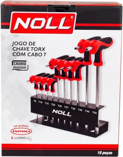 Noll, Jogo Chave Torx Com Cabo T - T9 A T50-10 Pçs - 374,0081