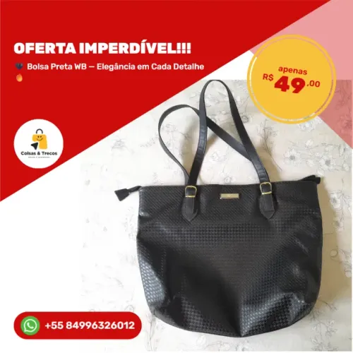 Bolsa Preta Feminina WB 
