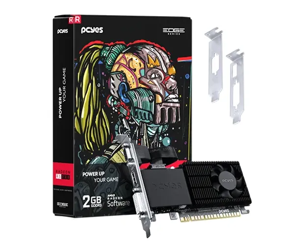 Placa de Vídeo AMD R5 220 2GB DDR3 Pcyes Single Fan 64 Bits - WZetta