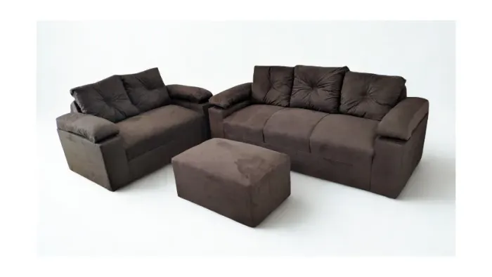 Sofá Suede Sonata 3 e 2 Lugares com Braço Fofão