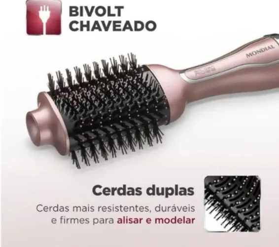 PROMO: (faça sua proposta) Escova Secadora Mondial 1200W - 3 Níveis de Temperatura
