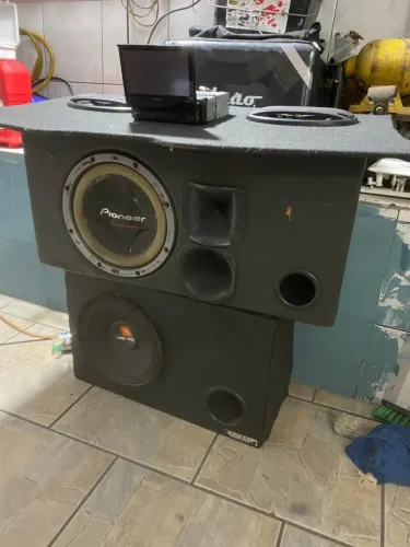 Caixa trio Pioneer 450wrms módulo Taramps Tl 1500