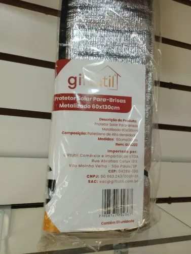 Protetor Solar para Para-Brisa 60x130cm Metalizado - Giftutil
